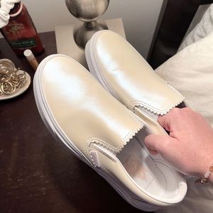 White/Iridescent Vans - like new!!